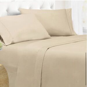 King Cream Microfiber Soft New In Bag Set of Wayfair Sheets